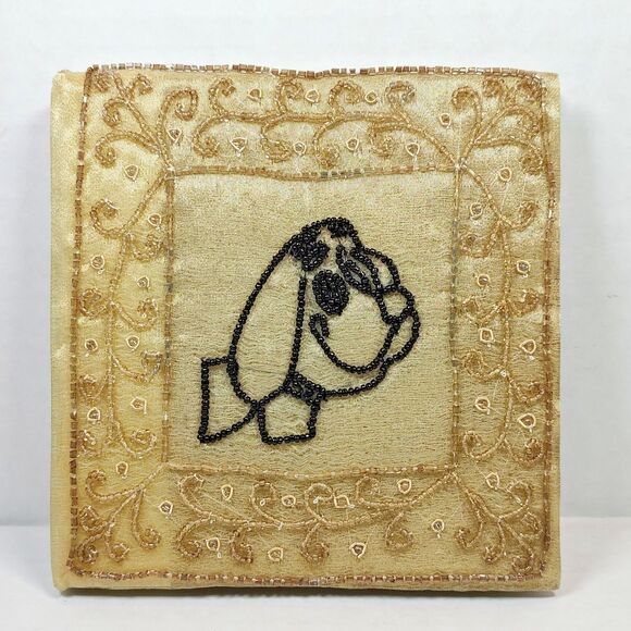 Handmade Handcrafted Seed Bead Decorated Dog Journal Sketchpad Scrapbook Notepad - Picture 2 of 11